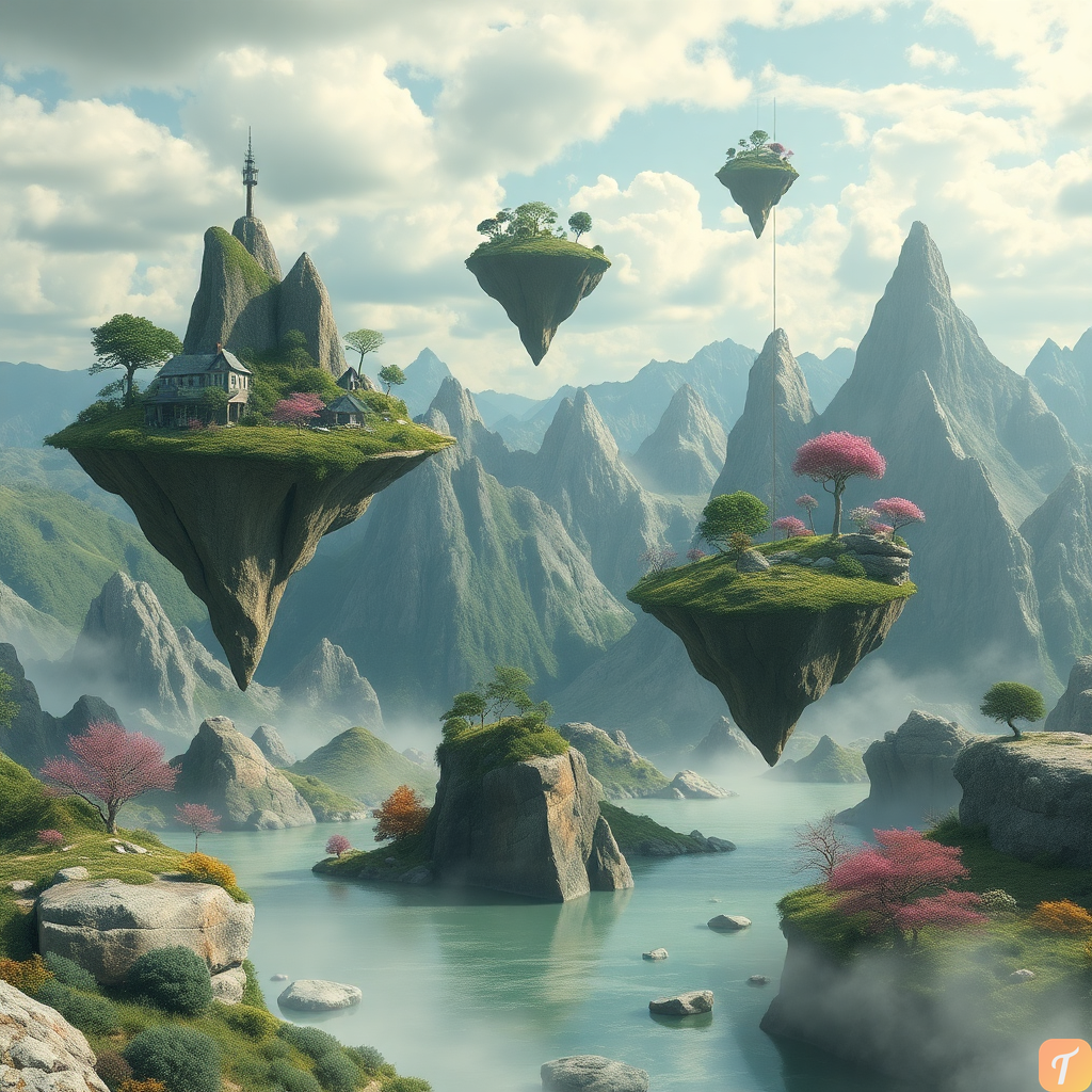 Surreal Floating Islands