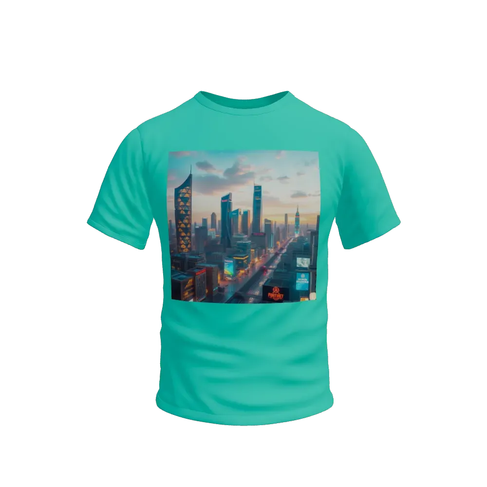 Generate a cityscape image featuring a bustling, futuristic metropolis with towering skyscrapers with unique, intricate designs. Capture a vibrant, high-tech urban environment with holographic billboards lighting the city skyline and the streets below.