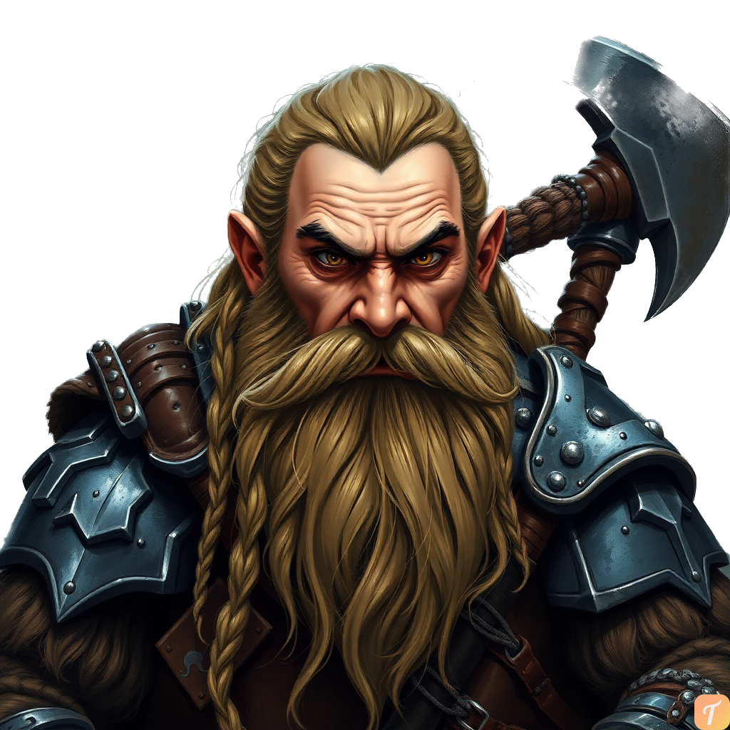 Dwarven Grim Warrior Portrait