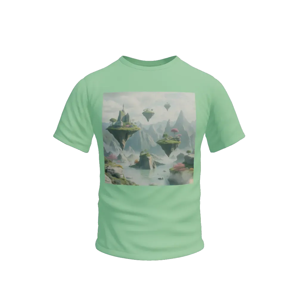 Generate a surreal landscape image featuring floating islands, upside-down mountains, and unconventional flora. Include a dreamlike quality, pushing the boundaries of reality. Conjure a scene that has imaginative and otherworldly elements