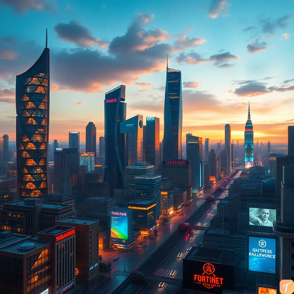 Bustling Futuristic Cityscape