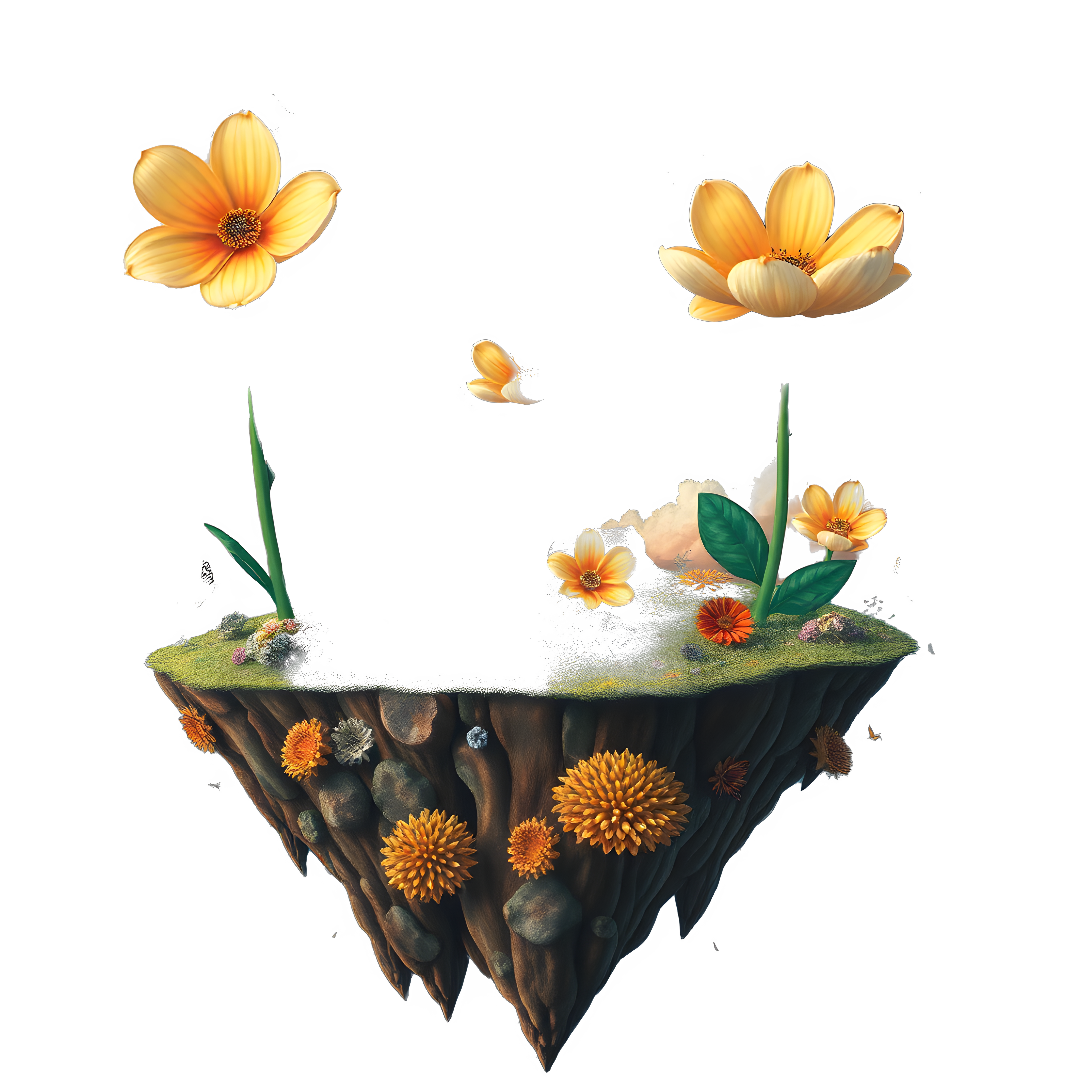 Text to Surreal Giant Flower Isles ShirtTale