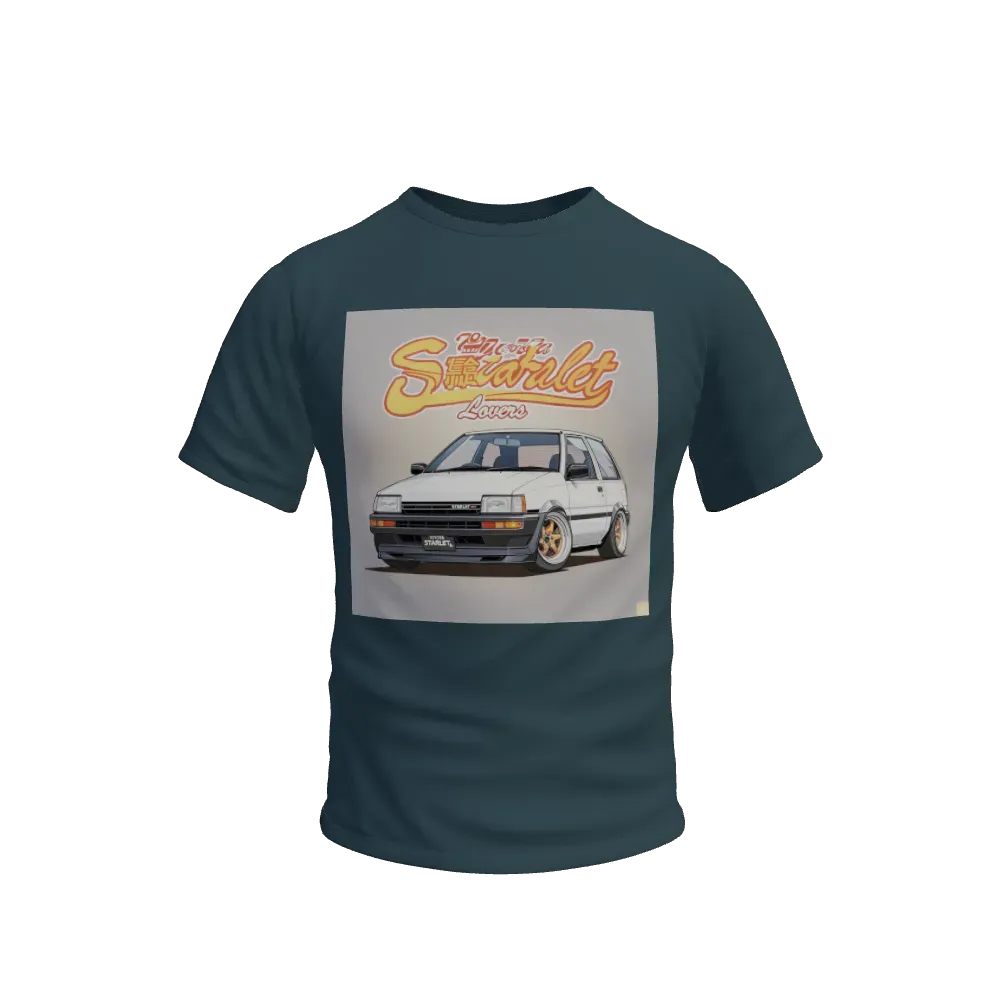 Toyota starlet anime style lines and saying “ Toyota Starlet Lovers”